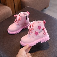 Bottes d'hiver chaudes pour enfants, style décontracté, doublées de coton, semelle souple, tige en polyuréthane, motif étoile pour petites filles