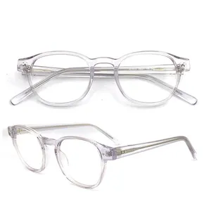 custom cheap good price clear glasses transparent acetate glasses frame prescription 2024 trendy women eyeglasses