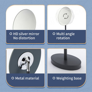 Miroir cosmétique de forme ovale à réglage simple sans bordure de haute qualité nouveau support de bureau avec des fonctionnalités personnalisées - Product Image 2