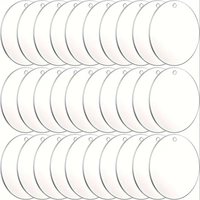 10 pièces disques acryliques transparents trous blancs décoratifs pour découper des pendentifs de noël en vinyle pour bricolage porte-clés pour décor de bureau d'art