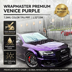ฟิล์มกันรอยรถยนต์ WRAPMASTER 1.52*15ม. TPU Self Healing PPF สีม่วงเวนิส ป้องกันรอยขีดข่วน พร้อมฟังก์ชั่นเปลี่ยนสี - Product Image 1