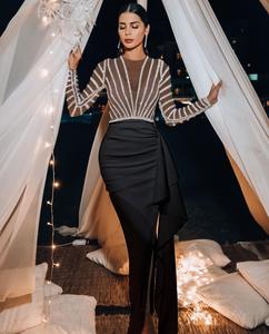 Vestido de Noche Formal Blanco Estilo Sirena de Lujo de Dubái 2024, Vestidos de Fiesta Sexys con Abertura Alta y Escote Festoneado para Mujer, Vestido Maxi sin Mangas para Damas de Honor - Product Image 2