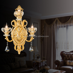 Lampadario Grande di Lusso per Hotel, Soggiorno e Ingresso, Lampada a Sospensione Stile Candela per Matrimoni, in Lega di Zinco Dorata con Cristalli K9 - Product Image 6