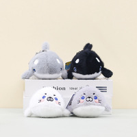 Pendentif Orca en Peluche Faite Main au Crochet, Rembourrée en Coton PP, Poupée Douce, Porte-clés Kawaii Innovant pour Fêtes