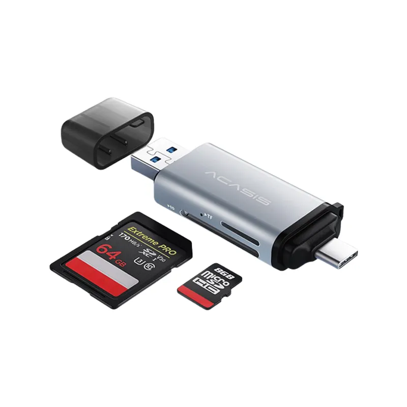 Acasis hepsi 1 kart okuyucu tip-c için USB A TF SD kart iPhone/Macbook/Android sistemi desteği OTG fonksiyonu kart yuvası