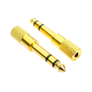 Adaptador de audio de 6,5 mm a 3,5 mm, conector chapado en oro para conversión de amplificador de micrófono - Product Image 1