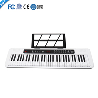 Full Size Red Beginner 61-Key Electronic Keyboard Piano with Built-In Speaker and Portable Design