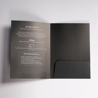 Dossier personnalisé avec logo et pochette, dossier noir avec impression UV dorée, dossier exécutif pour entreprise