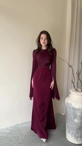 Robe de soirée patchwork en gaze pour femme, style mondaine, avec dos lacé - Product Image 4