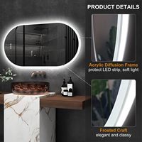 Miroir mural intelligent à écran tactile CF Modern Makeup Vanity avec éclairage LED, miroirs décoratifs pour salle de bain avec éclairage LED