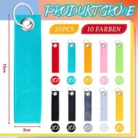 Cadeaux promotionnels Porte-clés bon marché Porte-clés en feutre multicolores Blancs Porte-clés DIY Étiquette Porte-clés Impression de logo Porte-clés avec anneau