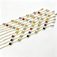 Bracelets à breloques en acier inoxydable pour femmes, breloques variées en cristal, composants de bijoux fantaisie