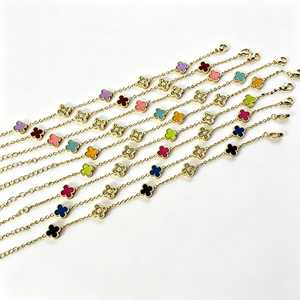 Pulseras de Acero Inoxidable con Dijes para Mujer, Variedad de Dijes de Ojo Turco y Cristal, Componentes de Joyería de Moda - Product Image 1