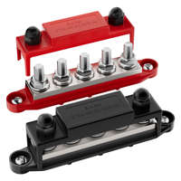 Barre omnibus marine et bloc de distribution, bloc de bornes en cuivre 275A avec 5 goujons M10 (3/8 po), pour alimentation par batterie