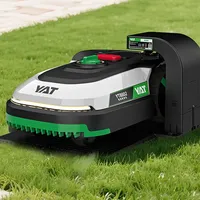 Tondeuse à gazon robotisée sans fil YAT, alimentée par batterie, avec navigation par capteur et bac de ramassage pour l'entretien des pelouses domestiques et de jardin