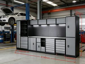 Armoire à outils métallique combinée robuste et personnalisable, en acier à fermeture douce, idéale pour atelier, <span class=keywords><strong>garage</strong></span>, quincaillerie et mobilier - Product Image 3