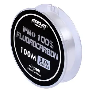 ABA high quality transparent nylon monofilament fluorocarbon fishing line 100m