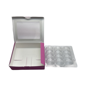 Scatola Quadrata per Biscotti in Cartone Ondulato Rosa Ecologica e Riciclabile, Laminazione Opaca, Goffratura, per Snack, Pasticceria e Torte - Product Image 6