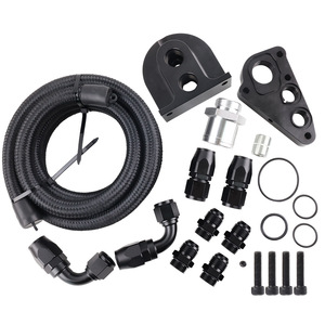 Kit de interfaz de tubo de filtro de aceite para Ford, piezas de mejora de metal negro brillante - Product Image 5