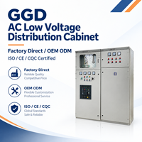 Armoire de distribution d'énergie triphasée basse tension GGD IP40 à double porte, panneau de commande direct usine pour projets industriels