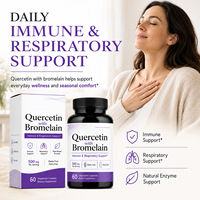 Cápsulas de Quercetina Dihidratada 500mg con Bromelina y Hoja de Ortiga para Apoyo Diario y Estacional al Bienestar, Marca Privada, ODM, Venta al por Mayor