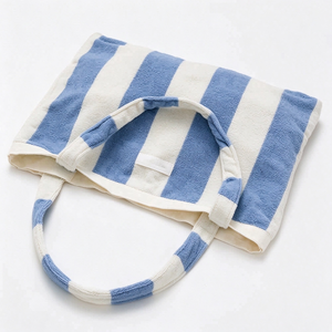 Colorful Solid Color <b>Towelling</b> Tote Bags Custom Soft Shoulder Lady <b>Beach</b> Bags for <b>Women</b> Embroidery Open Spring Cotton Fabric - Product Image 1