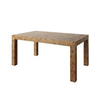 Table à manger extensible de luxe moderne en bois de burl, 12 places, style chinois, pour villa, avec îlot de cuisine intégré