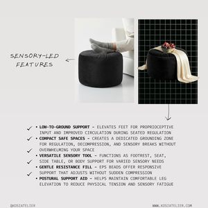Kosiproducts Velvet Beanbag Ottoman Footstool <strong>Pouf</strong> Chair Pouffe Soft Luxury Home Furniture Polyester (Black 35x35x25) - Product Image 5