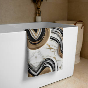 Asciugamano progettato in resina di marmo marrone - Product Image 2