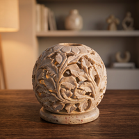 Boule décorative artisanale en pierre savonneuse de haute qualité, 1 pièce, pour table de maison, design antique