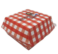 Carton ondulé personnalisable Boîte à hamburger à cannelure en F Matériaux de qualité alimentaire avec revêtement UV gaufrage pour emballage de conception de logo