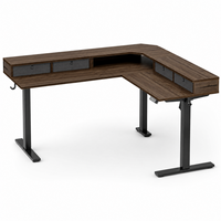 Bureau en L électrique ergonomique moderne en acier inoxydable, réglable en hauteur, pour la maison/le bureau – Bureau exécutif modulaire convertible pour travail debout