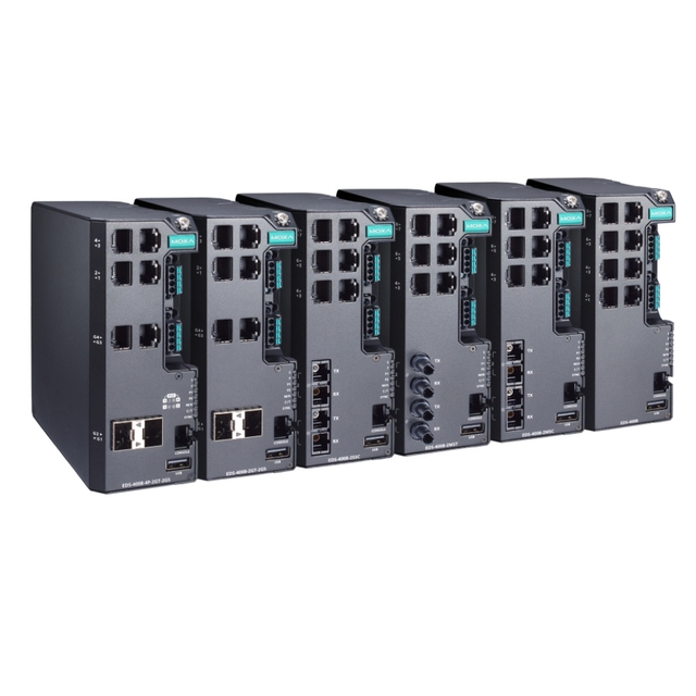 EDS-4008 8-port Managed Ethernet Switches with Options of 4 802.3bt PoE Ports or 4 Gigabit Uplink Ports EDS-4008