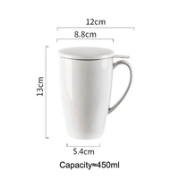 WELAND Tasse à thé en céramique en porcelaine avec infuseur et couvercle, logo personnalisé, vente en gros