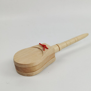 Castañuelas de madera con mango largo, instrumento de percusión para niños, ayuda para la educación temprana, color madera natural, de 2 a 4 años, unisex - Product Image 3