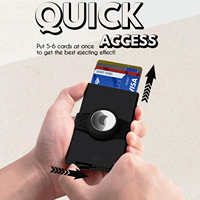 Dompet Kartu Kredit Pria Diskon Besar dengan Kantong Mini Anti-Hilang Tipis, Penutup Tombol, dan Pemblokir RFID