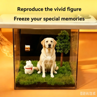 Kit de Proyector de Hologramas para Mascotas Personalizable y Moderno - Caja Conmemorativa Digital 3D para Gatos, Perros, Animales Pequeños y Aves (Plástico ABS)