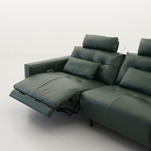 Juego de sofá de cuero de grano superior italiano eléctrico moderno y minimalista retráctil y ajustable para uso en hoteles y sala de estar - Product Image 5