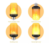 85-265V E26/E27/B22 5W LED effet de flamme ampoule de feu 4 modèles atmosphère barre de noël alimentation ca corps de lampe en plastique