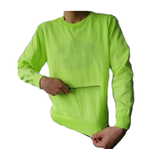 เสื้อสเวตเตอร์ถักนิรภัยสีน้ำเงินสะท้อนแสงขนาดใหญ่พิเศษ สีเทา ระดับ 5 ป้องกันการบาด ป้องกันการแทง ป้องกันอันตราย คอทรงโอ แขนยาว - Product Image 3