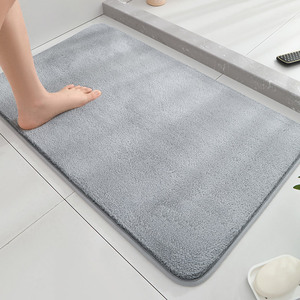Alfombra de Baño de Color Puro, Imitación Cachemira, para <span class=keywords><strong>el</strong></span> Suelo <span class=keywords><strong>del</strong></span> Inodoro, Área <span class=keywords><strong>del</strong></span> Lavabo y Entrada de la Ducha, Antideslizante y Absorbente - Product Image 5
