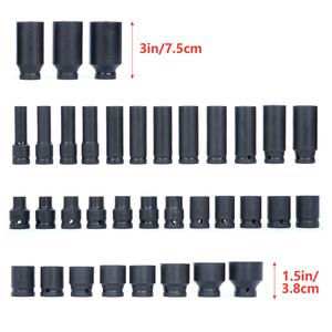 Jeu de douilles à chocs métriques Torx Podofo 35 pièces à 6 points, entraînement carré 1/2 pouce, kit d'outils à main pour voiture, clé à douilles 8-32 mm pour réparation - Product Image 5