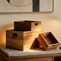 Ensemble personnalisé de trois caisses décoratives en bois pour cadeaux, fruits, boîte en bois, boîtes de rangement en bois, ensemble de 3 boîtes empilables en bois