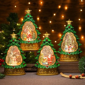Nouvelle arrivée, lampe de nuit de Noël alimentée par batterie, ornement de table, lumière LED, cadeau de Noël de luxe, boîte à musique, décoration de fête - Product Image 6