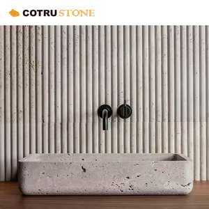 Pannello curva scanalata di Carrara bianco marmo bianco Tile parlante <span class=keywords><strong>travertino</strong></span> Base parete Deco curva piastrelle di marmo Backsplash - Product Image 2
