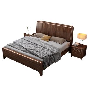 Chinese Style <b>Walnut</b> Solid Wood Storage Bed 1.5M Master Bedroom Double Bed With <b>Drawers</b> - Product Image 4