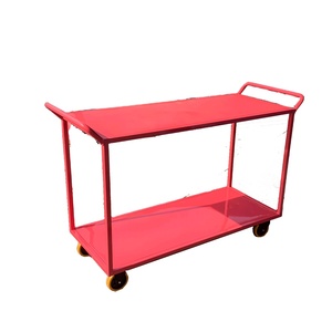 Carrello Industriale <span class=keywords><strong>a</strong></span> 2 Ripiani in Acciaio Resistente con 4 <span class=keywords><strong>Ruote</strong></span> <span class=keywords><strong>per</strong></span> Logistica e Movimentazione Materiali - Product Image 1