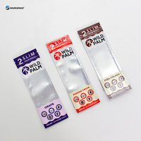 Sachets Mylar personnalisés à fenêtre transparente avec fermeture éclair, scellés sur 3 côtés, pour l'emballage de rouleaux de feuilles de cigare
