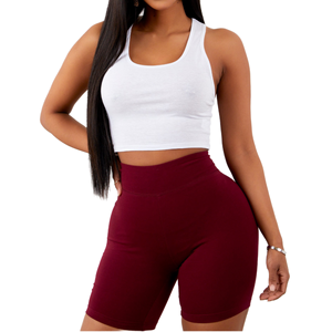 Shorts de cycliste mi-longs décontractés en polyester et élasthanne pour femmes, idéaux pour l'entraînement et le yoga, anti-plis, séchage rapide, respirants – Nouveauté très demandée - Product Image 1