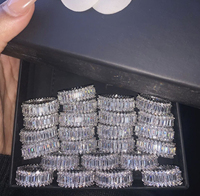 Dylam personalizzato all'ingrosso di lusso a forma di pera cz Cubic Zirconia 925 anello in argento Sterling oro fidanzamento diserbo anelli gioielli donna